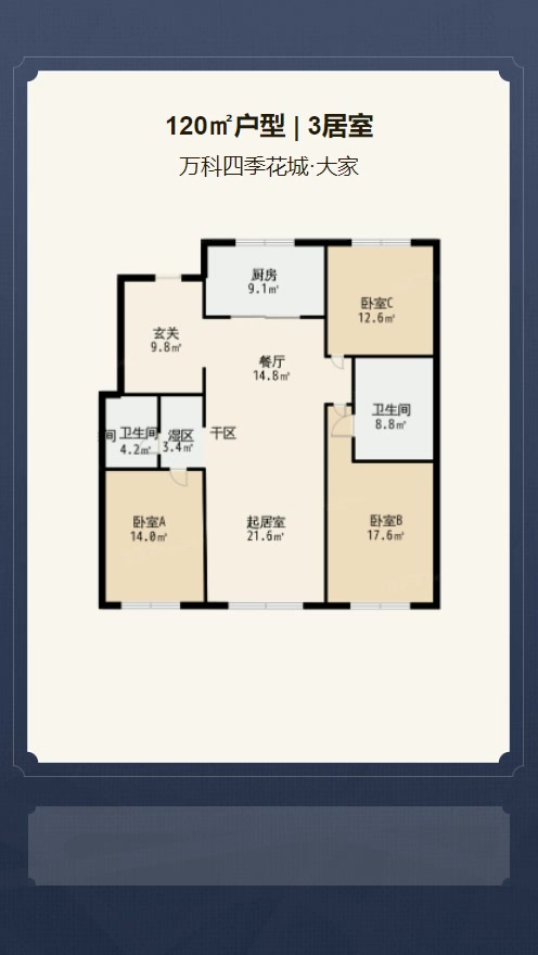 3居室120㎡【万科四季花城·大家】