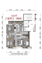 旭辉·首府铂辰时代3室2厅1厨2卫建面100.00㎡