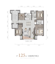 首府金地城4室2厅1厨2卫建面125.00㎡